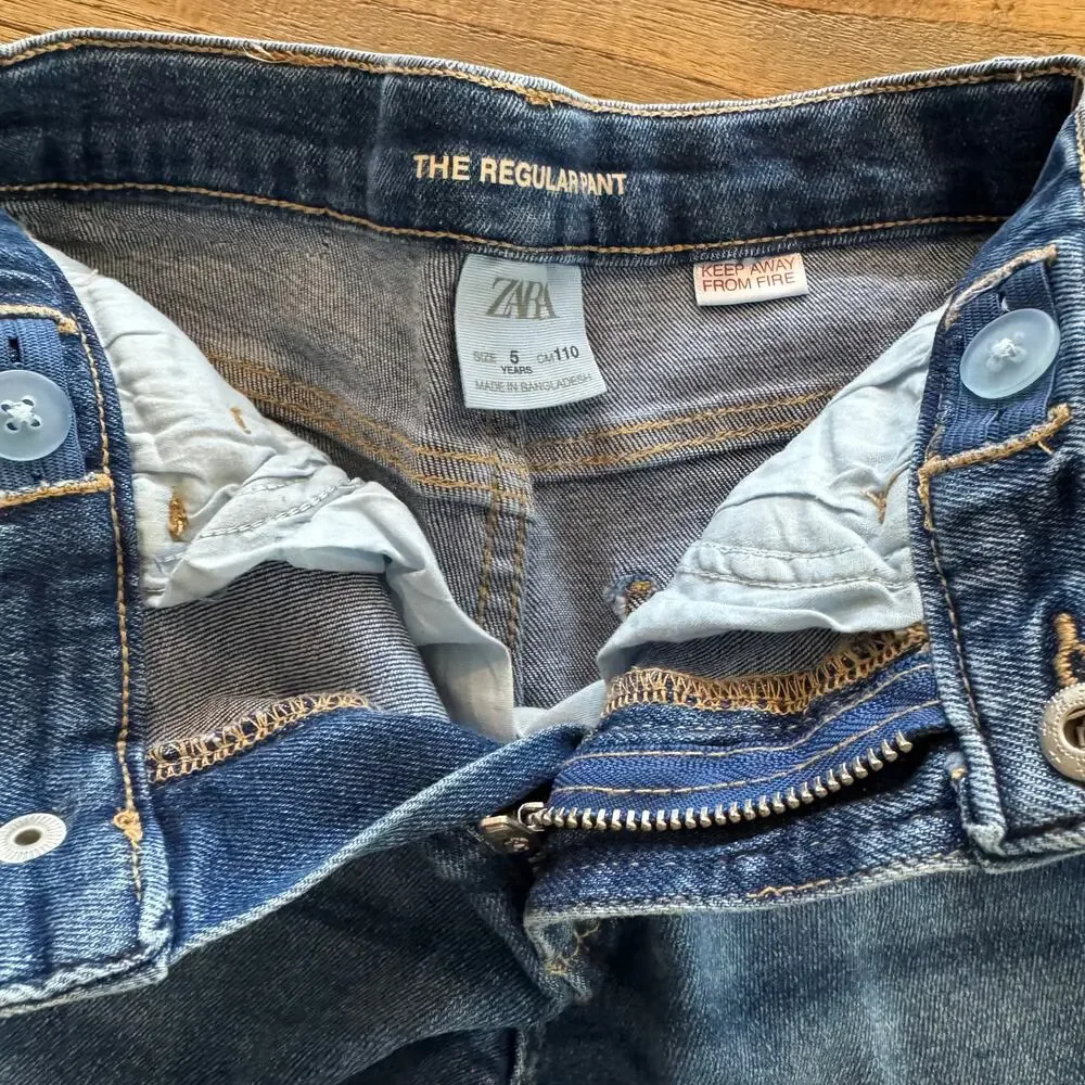 Zara Regular Denim Toddler Pants - Size 5 - Picture 3 of 3